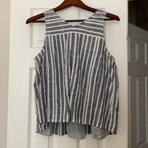 Madewell sleeveless cotton pleated top
